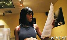 teen 18+ feels intense pleasure in pov fucking and blowjob sessions with ball licking