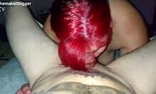 She loves sucking big cock deepthroat style at home