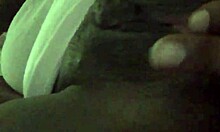 Ebony beauty's wet pussy squirts cum in close-up solo masturbation