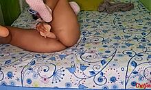 fucking pussy with dildo while date plays feet