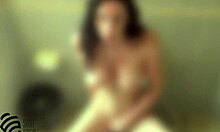 Deep throat with lots of saliva on big tits!