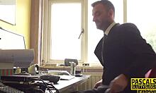 fetish brunette slut in pantyhose teased with hardcore fingering