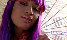 tiny asian geisha avery black stretches adorably