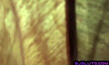 Blonde babe blows stiff cock pov close-up