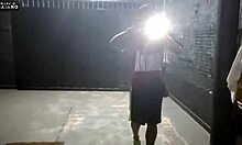 big-assed milf sits on pussy after gym, masturbates waiting for fuck.