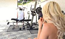 Hot Allie Nicole tricks and fucks her new neighbor outdoors!