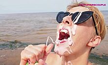 Horny milf delivers wild blowjob lessons with creamy finish!