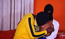 black couple doggystyle with squirting cumshot