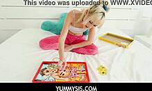 Petite blonde teen stepsister dares for truth in wild POV action