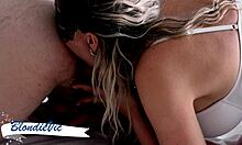 blonde beauty worships stepbrother with ass licking obsession. her kisses drive him wild! 😍