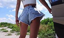 О боже, молодая 18+ миниатюрная 18+ крошка берет в жопу в машине, полный домашний трах! 😲