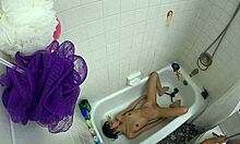 candy cruise relaxes in bathtub scene