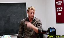 Uniformed Teen 18+ In College Gets A Facial Surprise