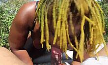 Poizon Ivy sucks Don Whoe's big black cock on highway