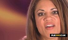 Hot Brunette Babe Sucks Big Cock in Front of Her Man in Group Reality