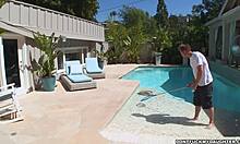 Slutty Latina Teen Sucks Off Poolboy in Forbidden Fantasy Scene