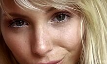 stunning skinny teen blonde passionately poses naked in heels on the beach