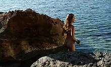 Is this risky babe naked in nature?