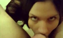 This Babe Rubs Fat Penis on Breasts and Mouth with Passion