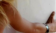 blonde teen posing naked outdoors with trimmed hair