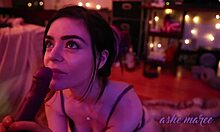 smoking hot teen brunette kneels for deepthroat fantasy