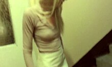 russian milf amateur gets laid with anal and blowjob in homemade bathroom scene