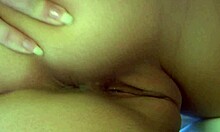 Playful blonde spends quality time masturbating her shaved pussy.