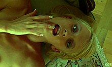 This skinny blonde is ready to pet her shaved labia all day long