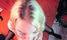 Hot Blonde Teen Performs Deepthroat Blowjob and Facial in POV