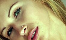 Magical blonde is showing you her perfectly shaved beaver