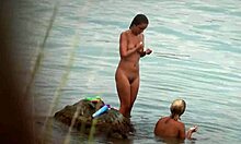 hotties with perfect bodies chill naked on the beach