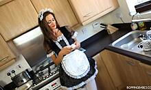 Lustful Maid Strips Uniform Seductively