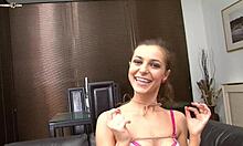 Desperate bitch rips pantyhose masturbating wild