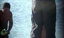 Hey, this smoking hot bimbo is sunbathing nude at the beach, doesn’t mind us watching!