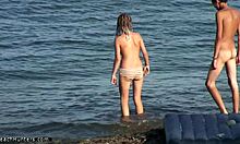 Huge Cock of Skinny Dude Exposed Sunbathing on Beach