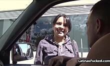 busty latina feels excited in casting blowjob