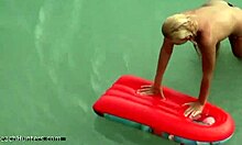 Wow, topless babe on sunny beach drives him crazy!