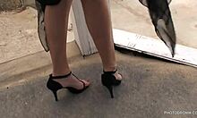 Check out huge horny boobs posing naked on beach