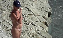 Hell yeah! Nudist blonde flaunts ass in hot beach vid