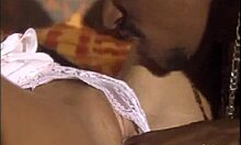 Frisky Brunette In Doggystyle And Blowjob With Black Man While Chicks Watch