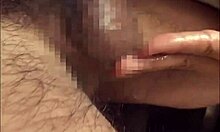 Blindfolded guy enjoys intense handjob and fingering from sexy asian lover in uniform