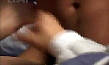 Two horny asian guys fiercely rub dicks together