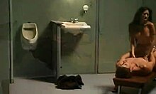 Are you ready to fuck anywhere, even in the bar toilet? the horny couple asks.