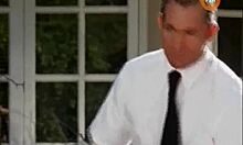 Horny muscular blonde cheats with his perfect body mistress, fucking passionately