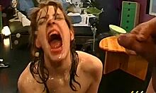 Intense MMF Threesome Features Deepthroat Blowjobs and Nasty Bukkake Finale