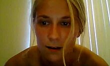 Blonde explores her body privately on webcam