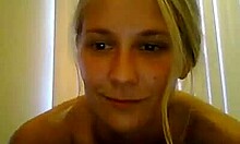 Blonde explores her body privately on webcam