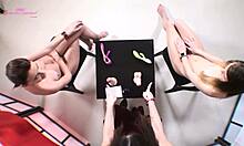 cindy shine competing in a masturbation game against her gf with toys and anal