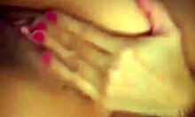 flexible brunette masturbating shaved cunt!