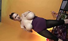 Christy Marks fingers leaking pussy during hot yoga session.